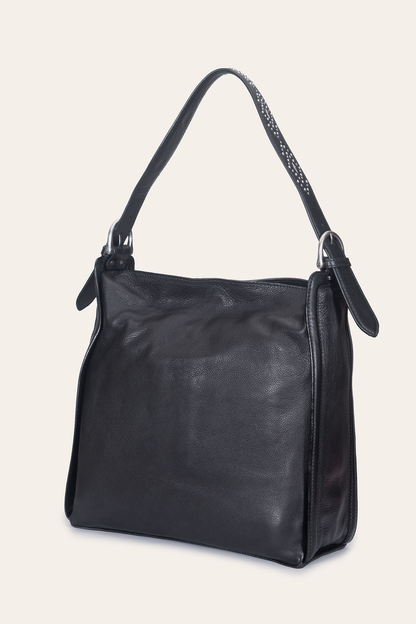 Women's Black Carla Studded Hobo Handbag | Frye Black