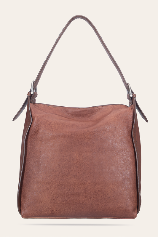 Women's Cognac Carla Studded Hobo Handbag | Frye Cognac