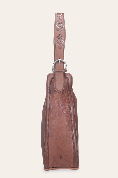 Women's Cognac Carla Studded Hobo Handbag | Frye Cognac