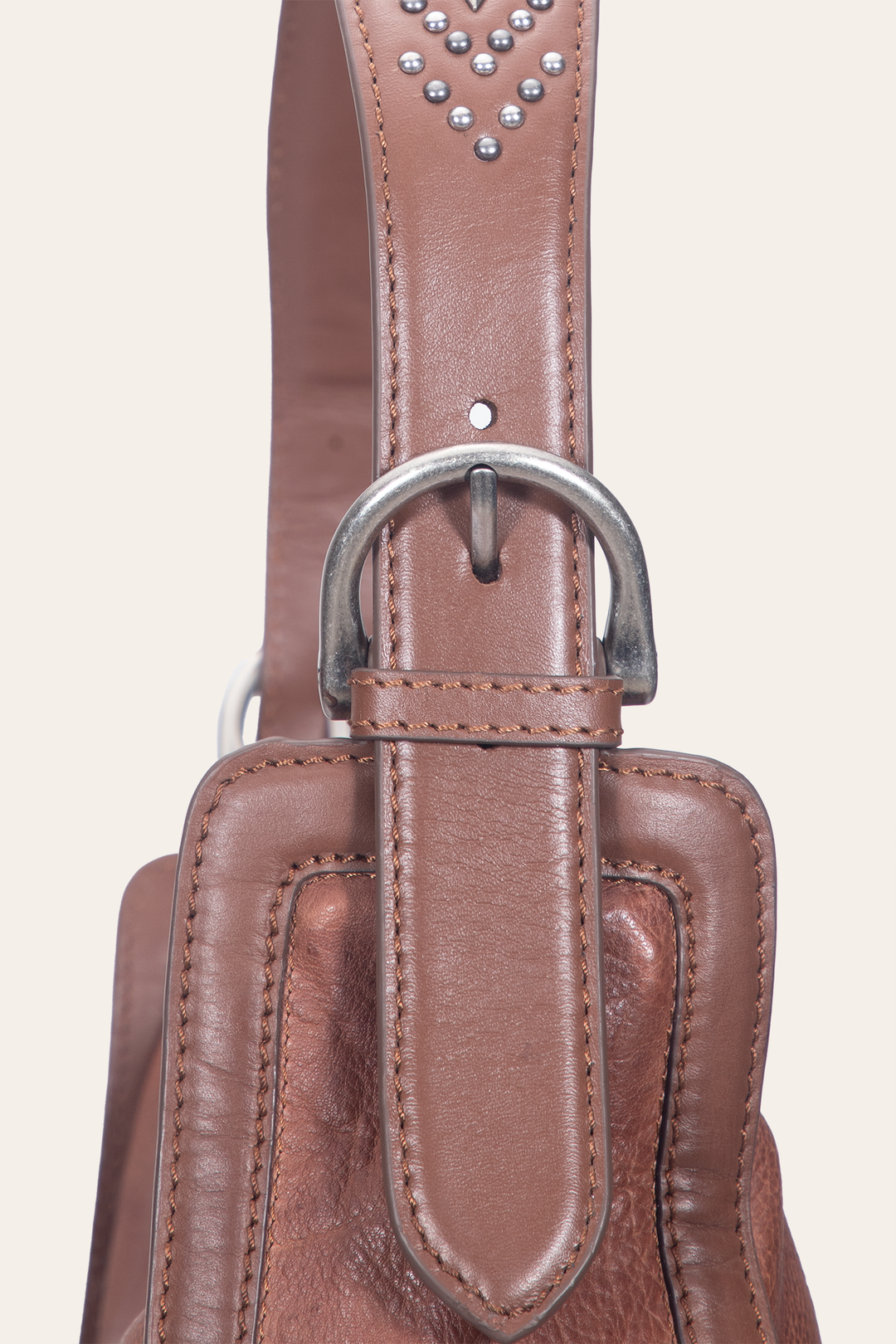 Women's Cognac Carla Studded Hobo Handbag | Frye Cognac