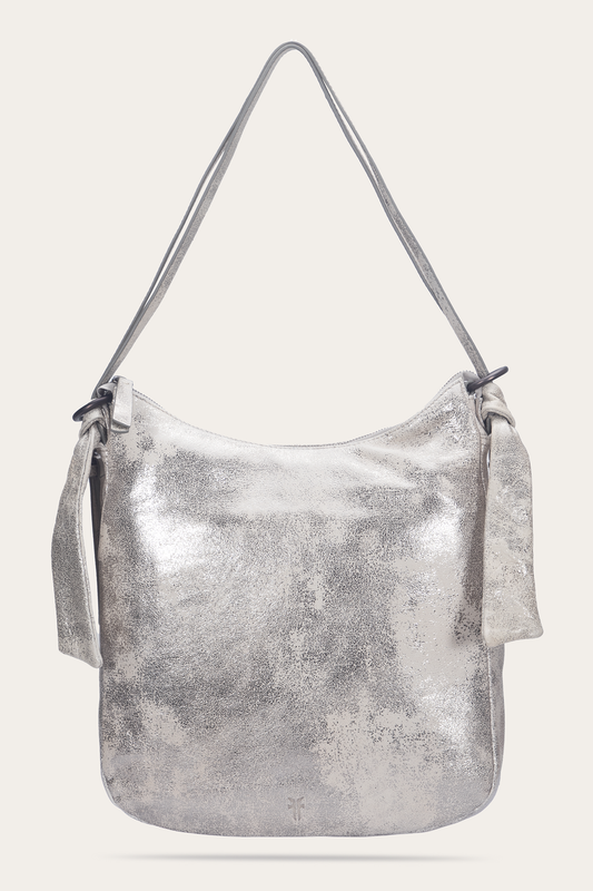 Women's Nora Backpack Hobo Handbag | Frye Cream Metallic
