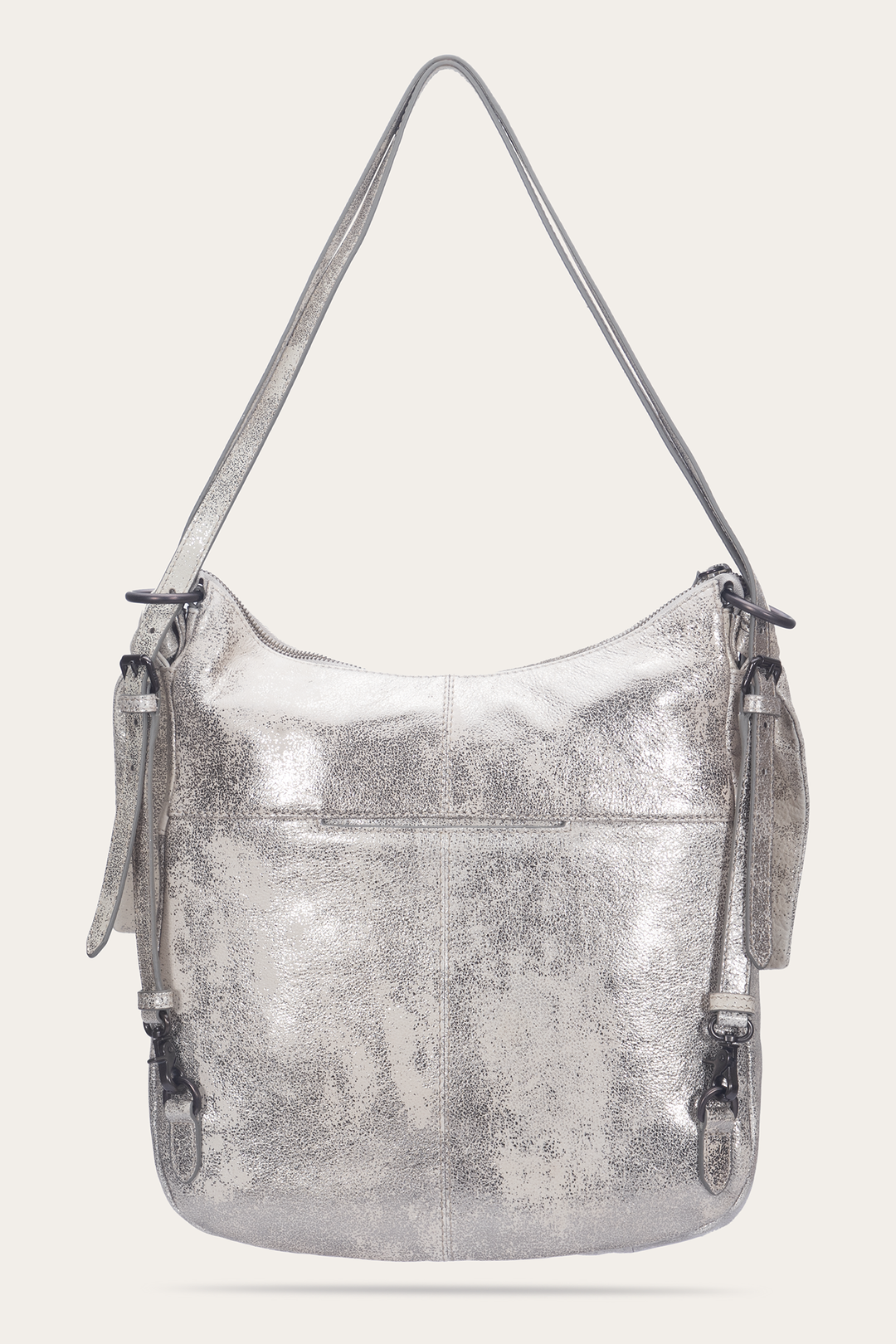 Women's Nora Backpack Hobo Handbag | Frye Cream Metallic