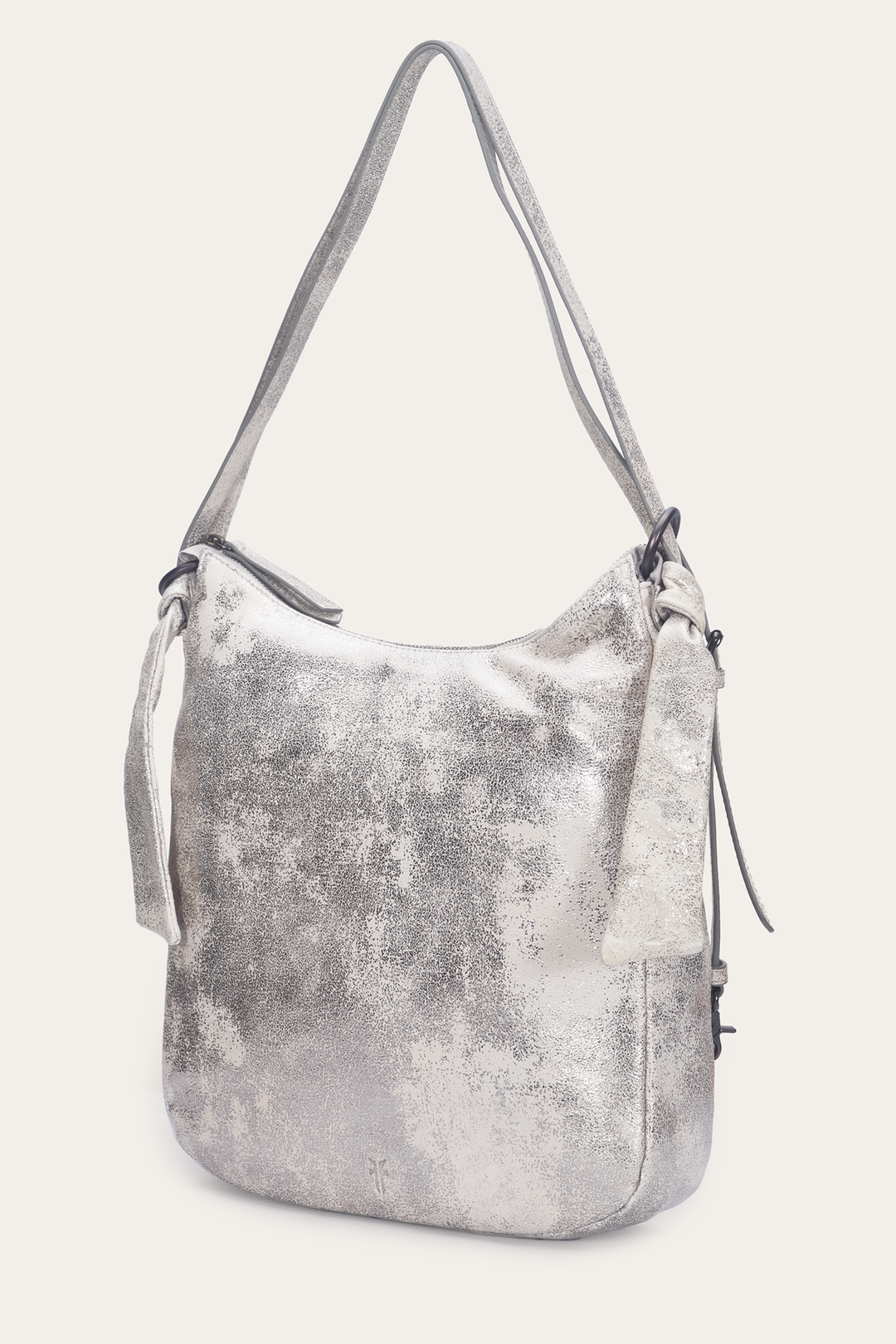 Women's Nora Backpack Hobo Handbag | Frye Cream Metallic