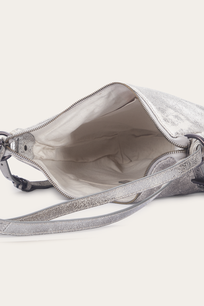 Women's Nora Backpack Hobo Handbag | Frye Cream Metallic