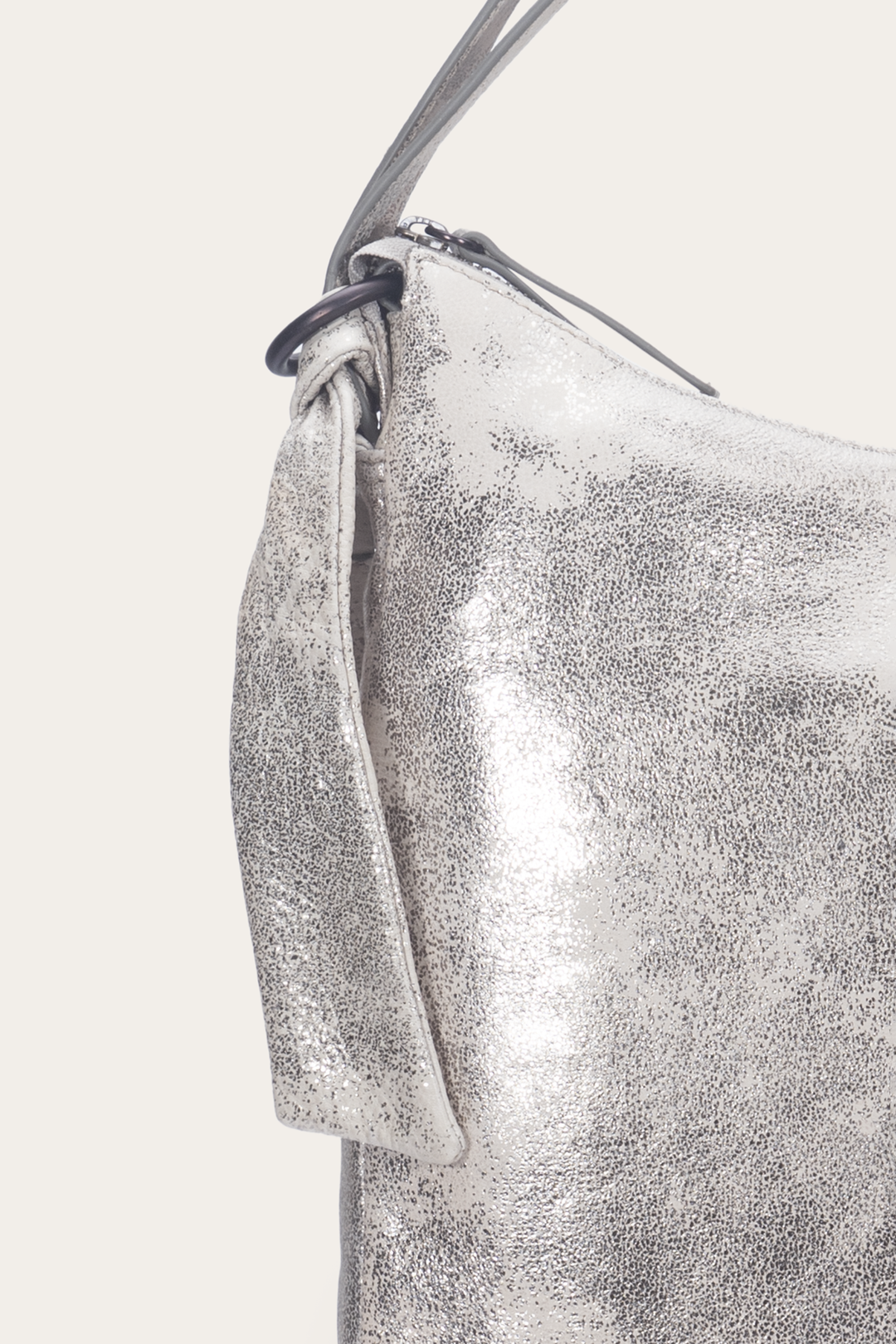 Women's Nora Backpack Hobo Handbag | Frye Cream Metallic