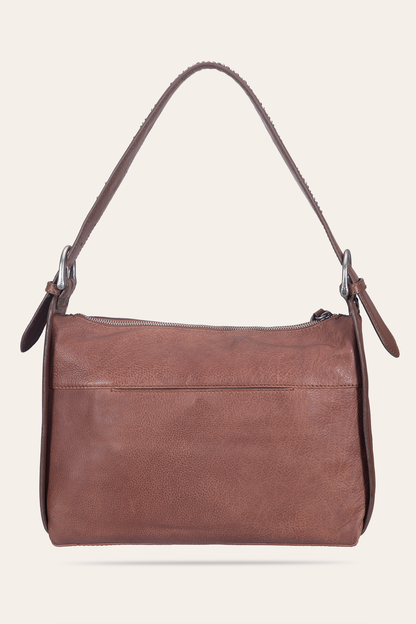 Women's Cognac Carla Studded Shoulder Bag | Frye Cognac