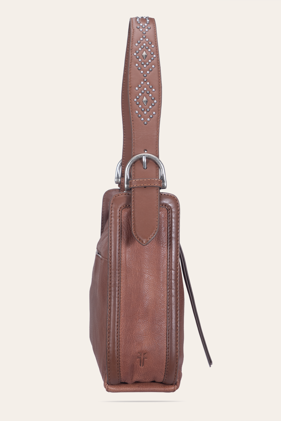 Women's Cognac Carla Studded Shoulder Bag | Frye Cognac