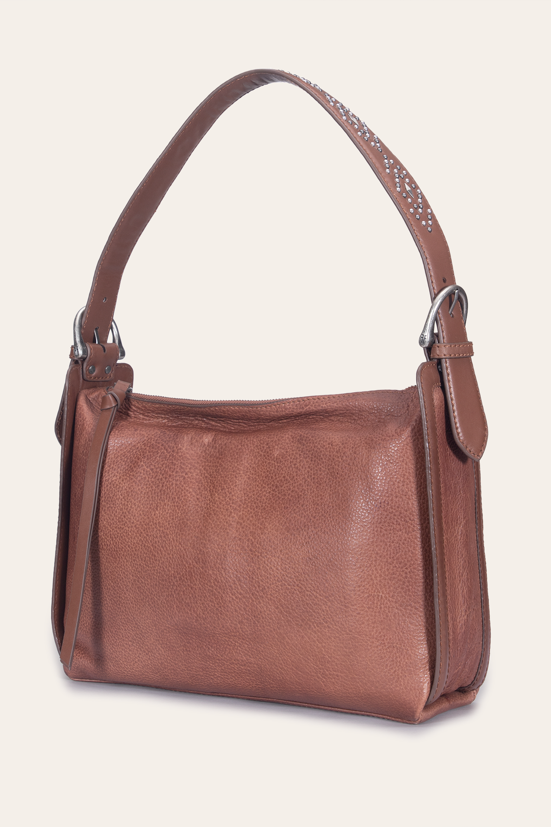 Women's Cognac Carla Studded Shoulder Bag | Frye Cognac