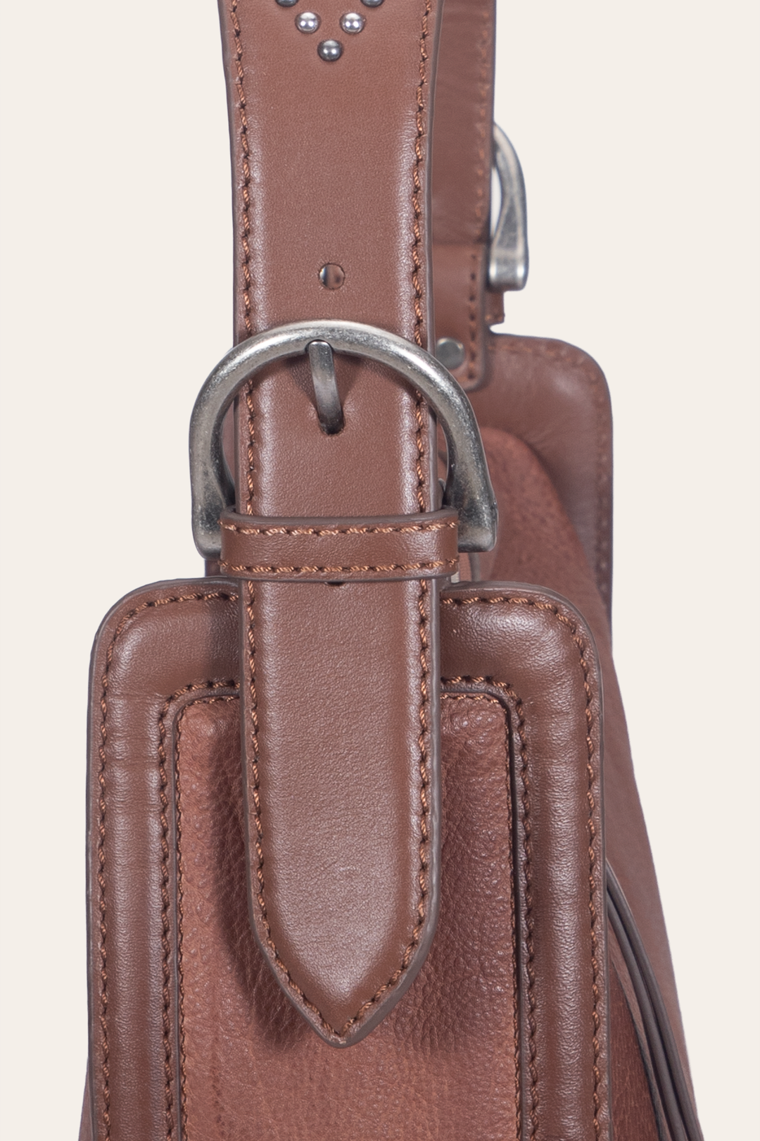 Women's Cognac Carla Studded Shoulder Bag | Frye Cognac