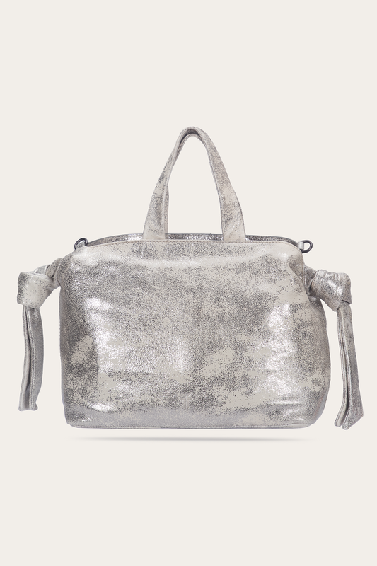 Women's Nora Satchel Handbag | Frye Cream Metallic