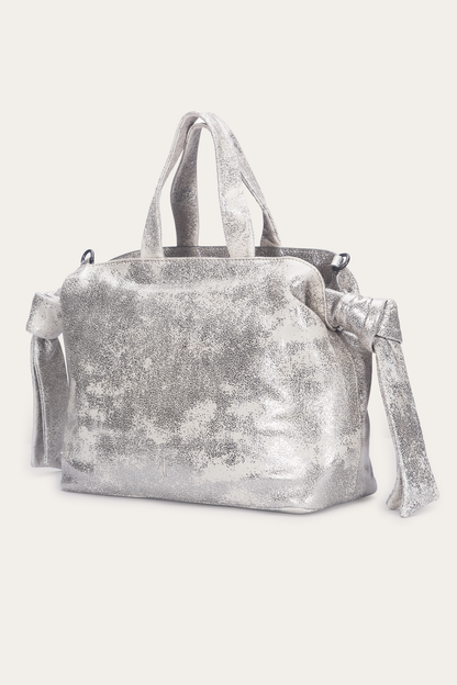Women's Nora Satchel Handbag | Frye Cream Metallic