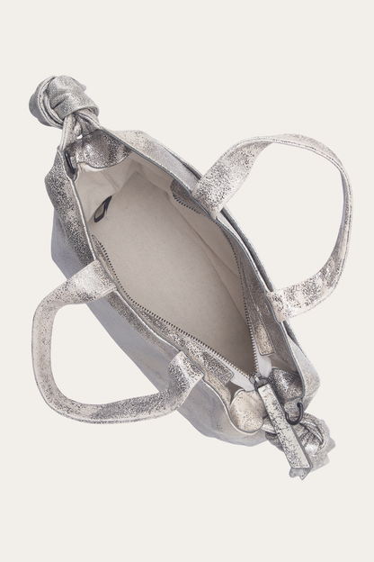 Women's Nora Satchel Handbag | Frye Cream Metallic