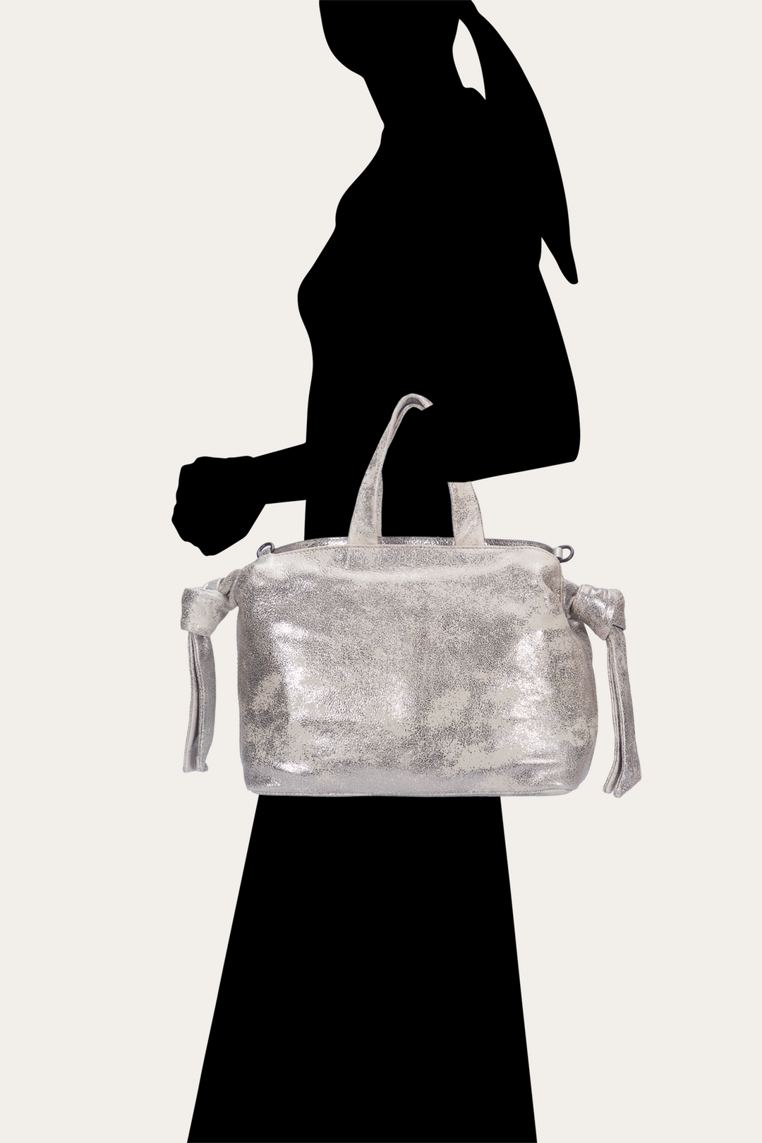 Women's Nora Satchel Handbag | Frye Cream Metallic