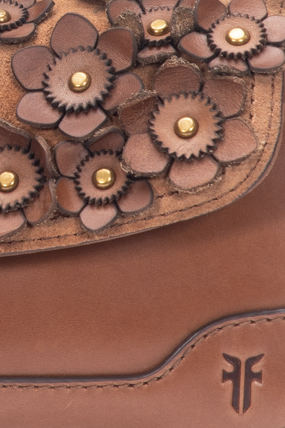 Cognac Melissa Floral Convertible Mini Flap | Frye Cognac