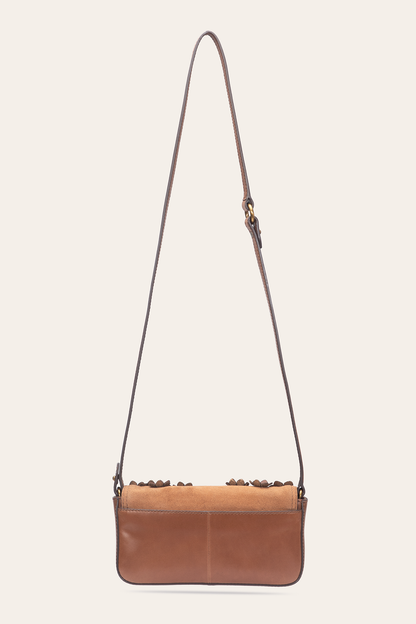 Cognac Melissa Floral Convertible Mini Flap | Frye Cognac