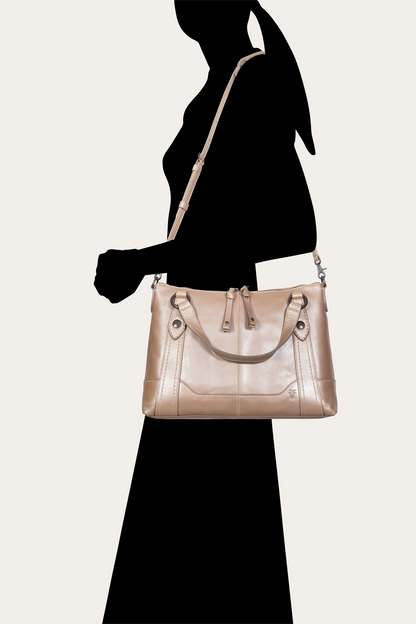 Light Bronze Melissa Medium Satchel | Frye Light Bronze