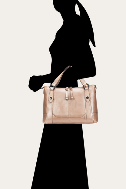 Light Bronze Melissa Medium Satchel | Frye Light Bronze