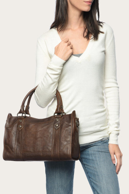 Melissa Dark Brown Satchel | Frye Dark Brown