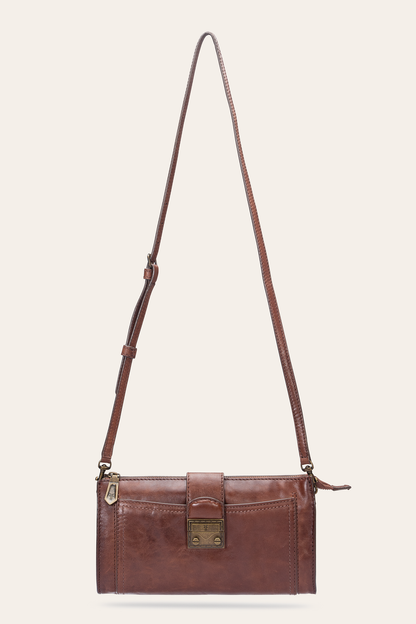 Alex Cognac Crossbody Clutch | Frye Cognac