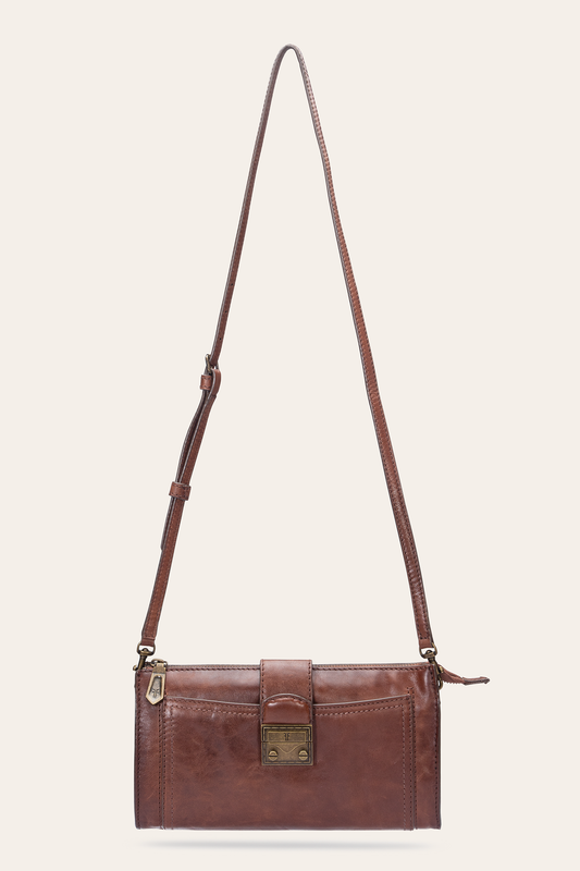 Alex Cognac Crossbody Clutch | Frye Cognac