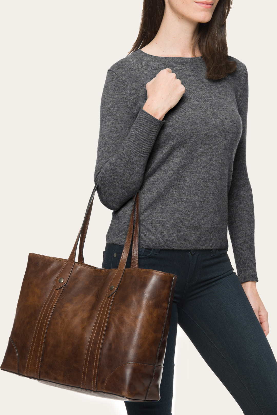 Melissa Dark Brown Shopper | Frye Dark Brown