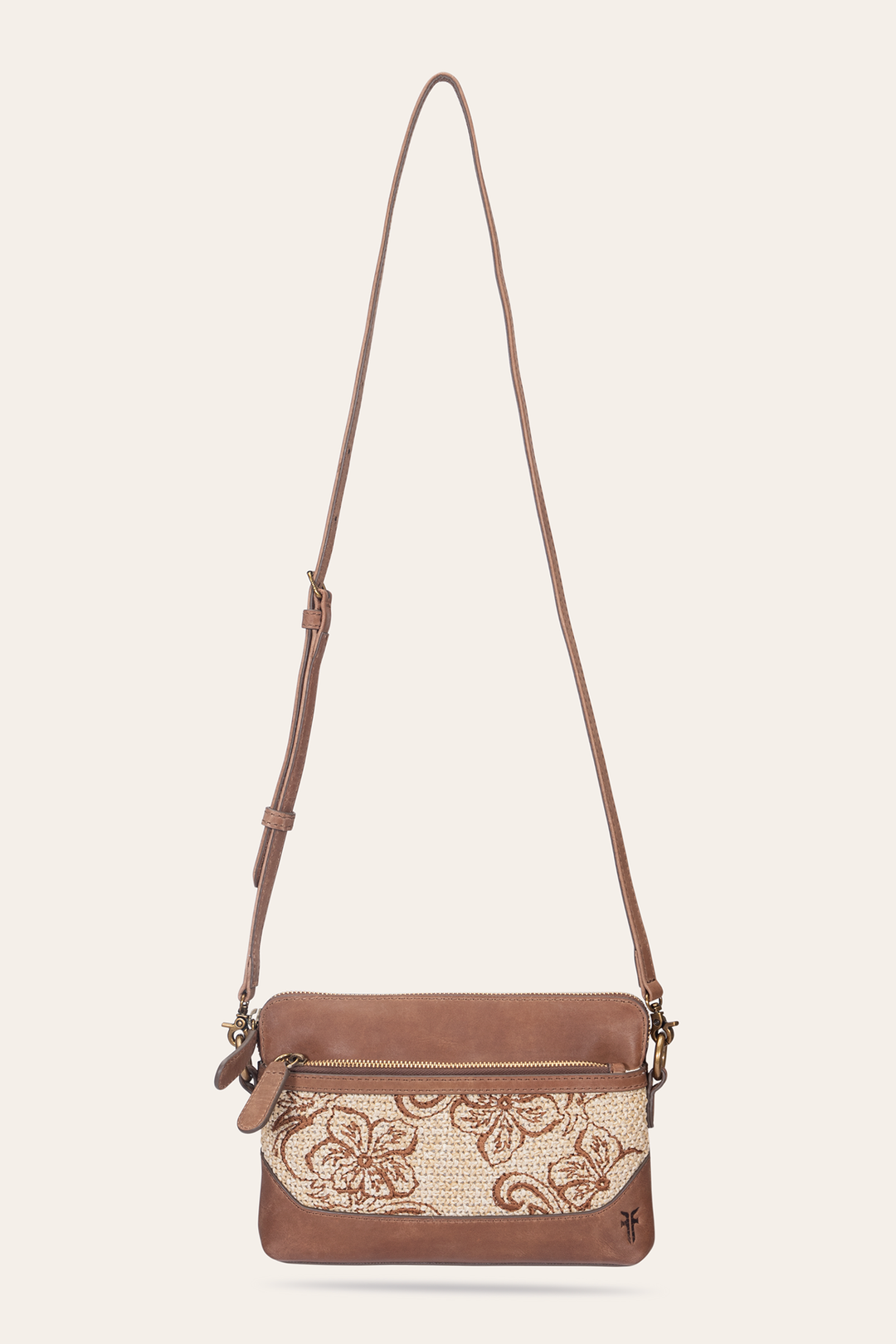 Women's Floral Crossbody Wristlet Wallet | Frye Cognac