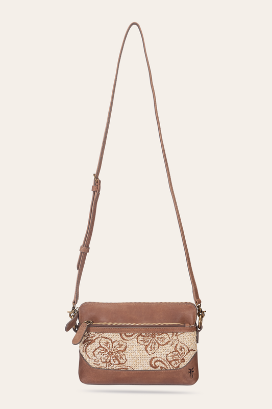 Women's Floral Crossbody Wristlet Wallet | Frye Cognac