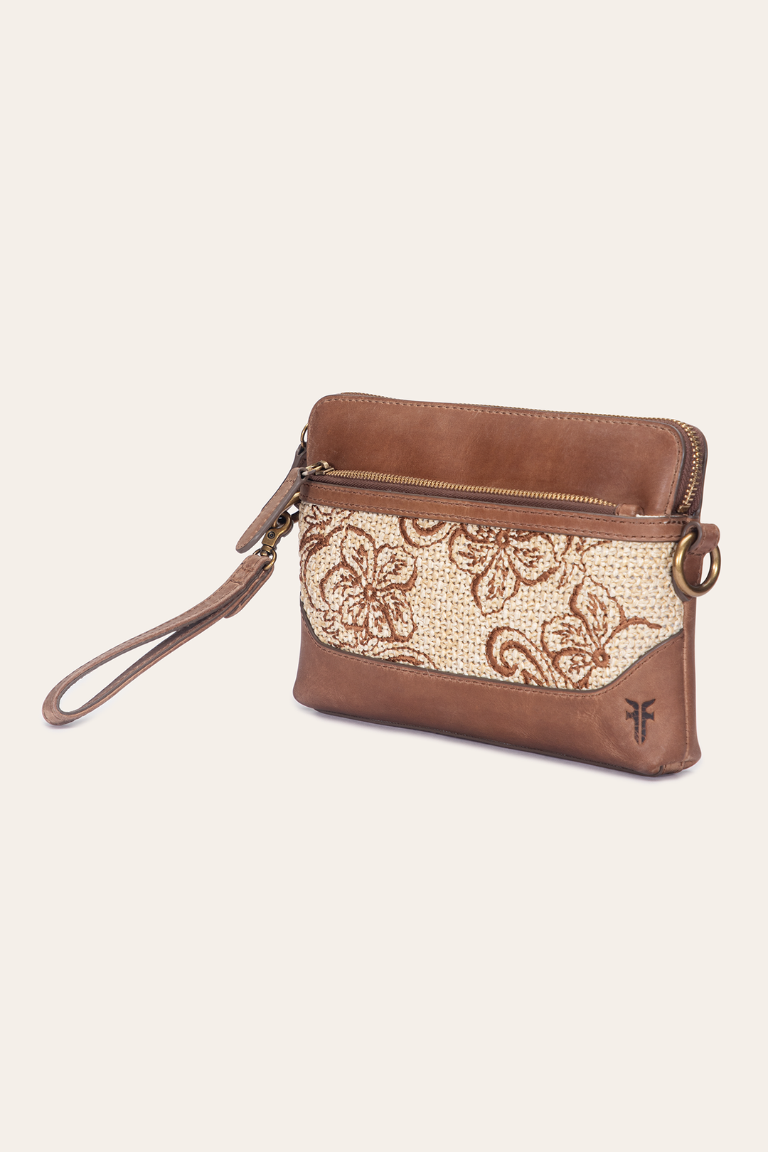 Women's Floral Crossbody Wristlet Wallet | Frye Cognac