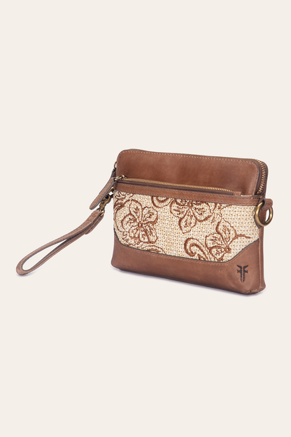 Women's Floral Crossbody Wristlet Wallet | Frye Cognac