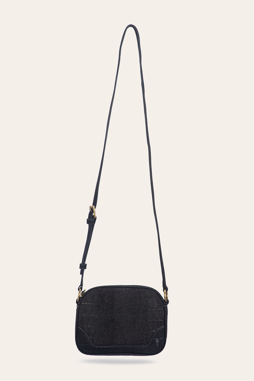 Melissa Black Sueded Croco Camera | Frye Black