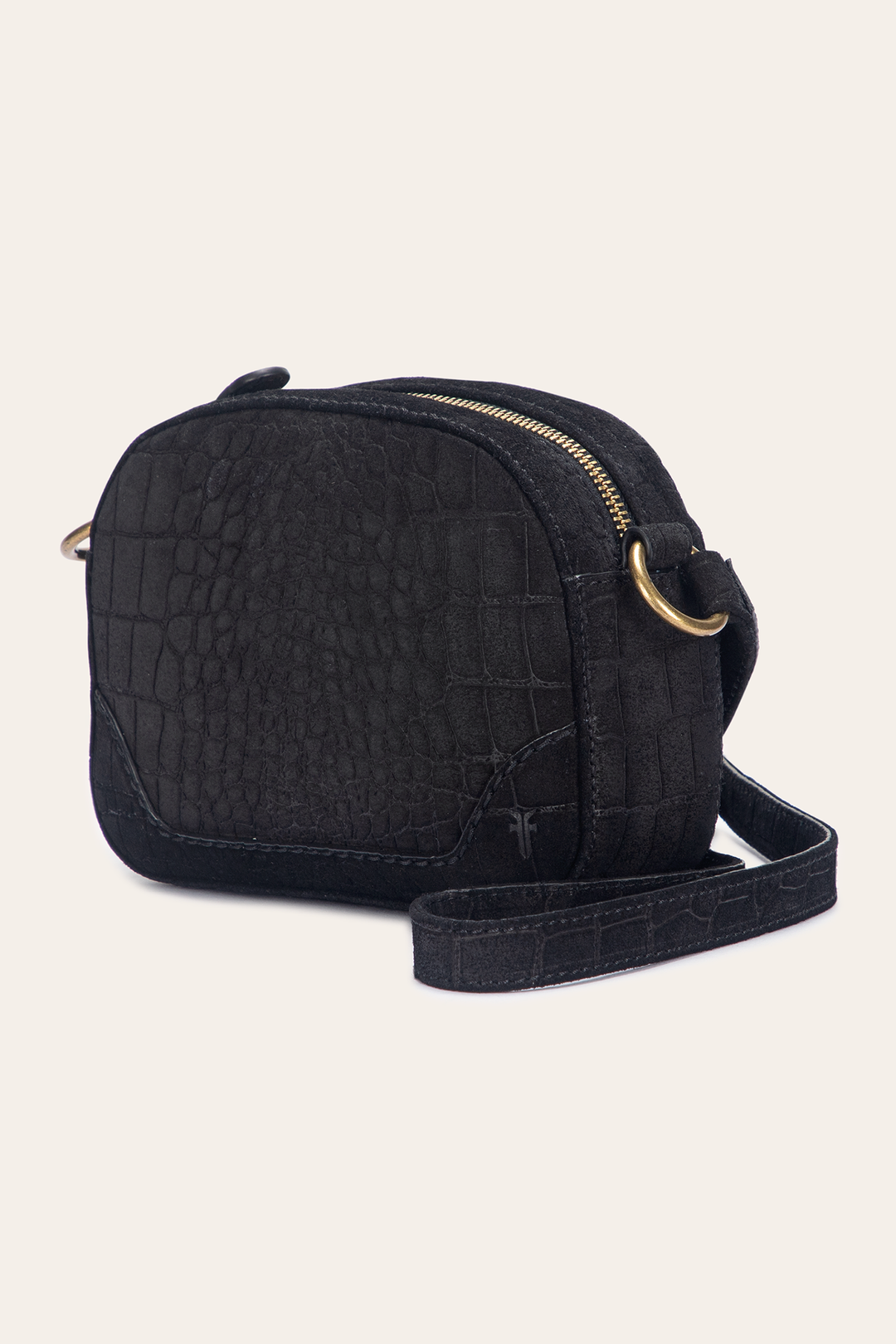 Melissa Black Sueded Croco Camera | Frye Black