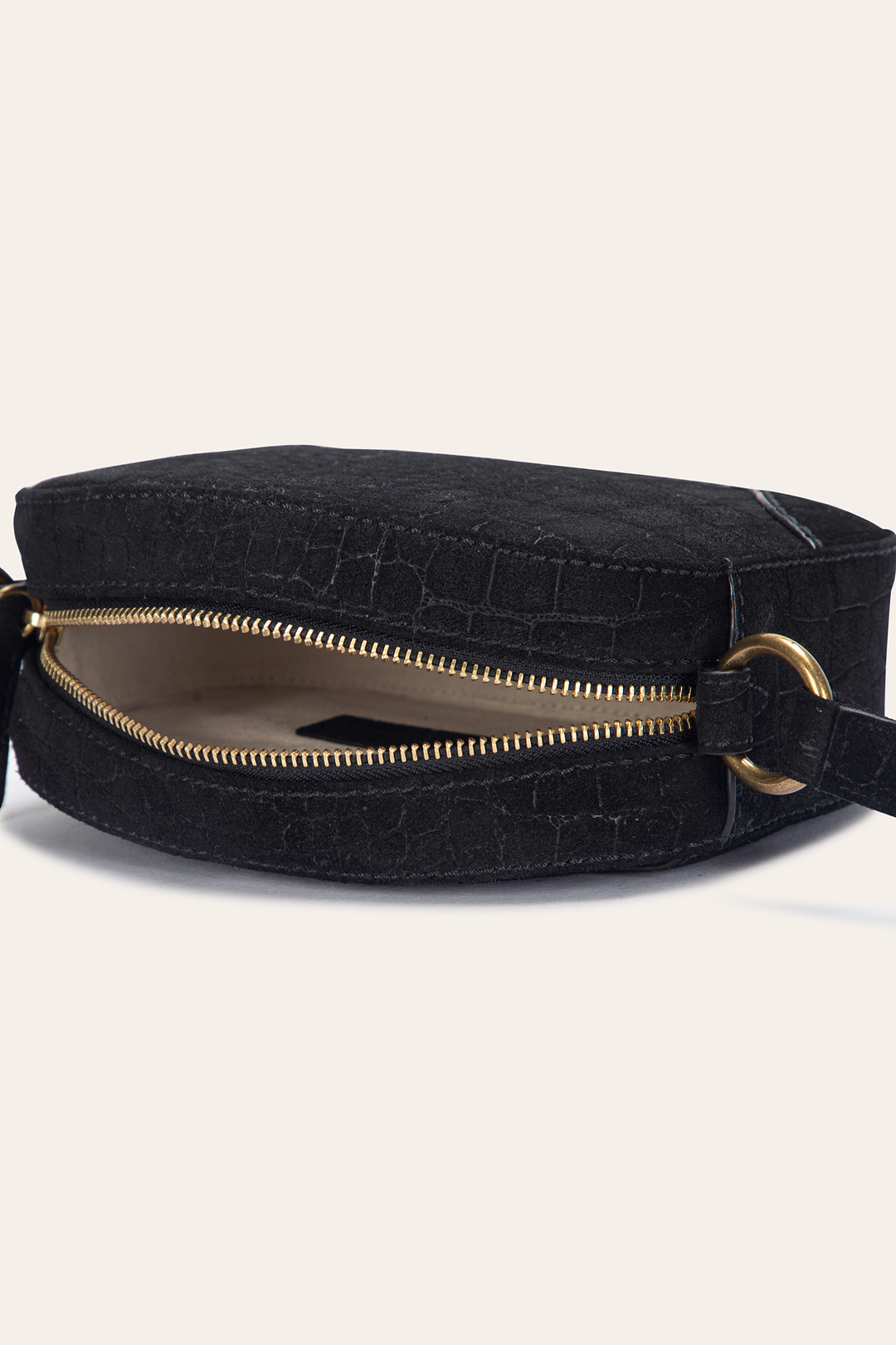 Melissa Black Sueded Croco Camera | Frye Black
