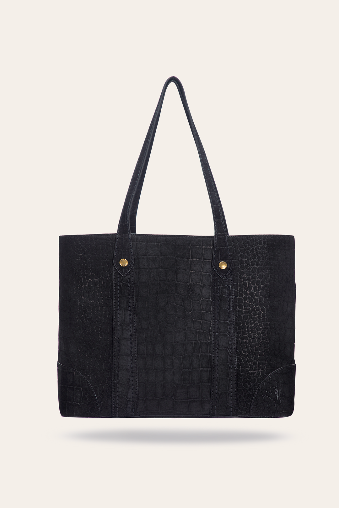 Melissa Sueded Croco Shopper in Black | Frye Black