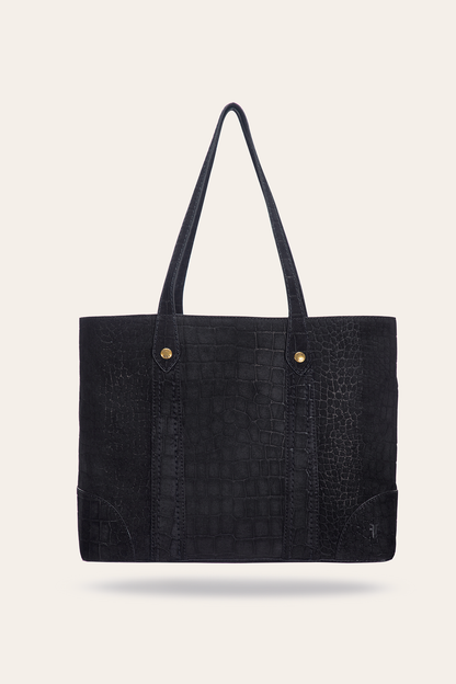 Melissa Sueded Croco Shopper in Black | Frye Black