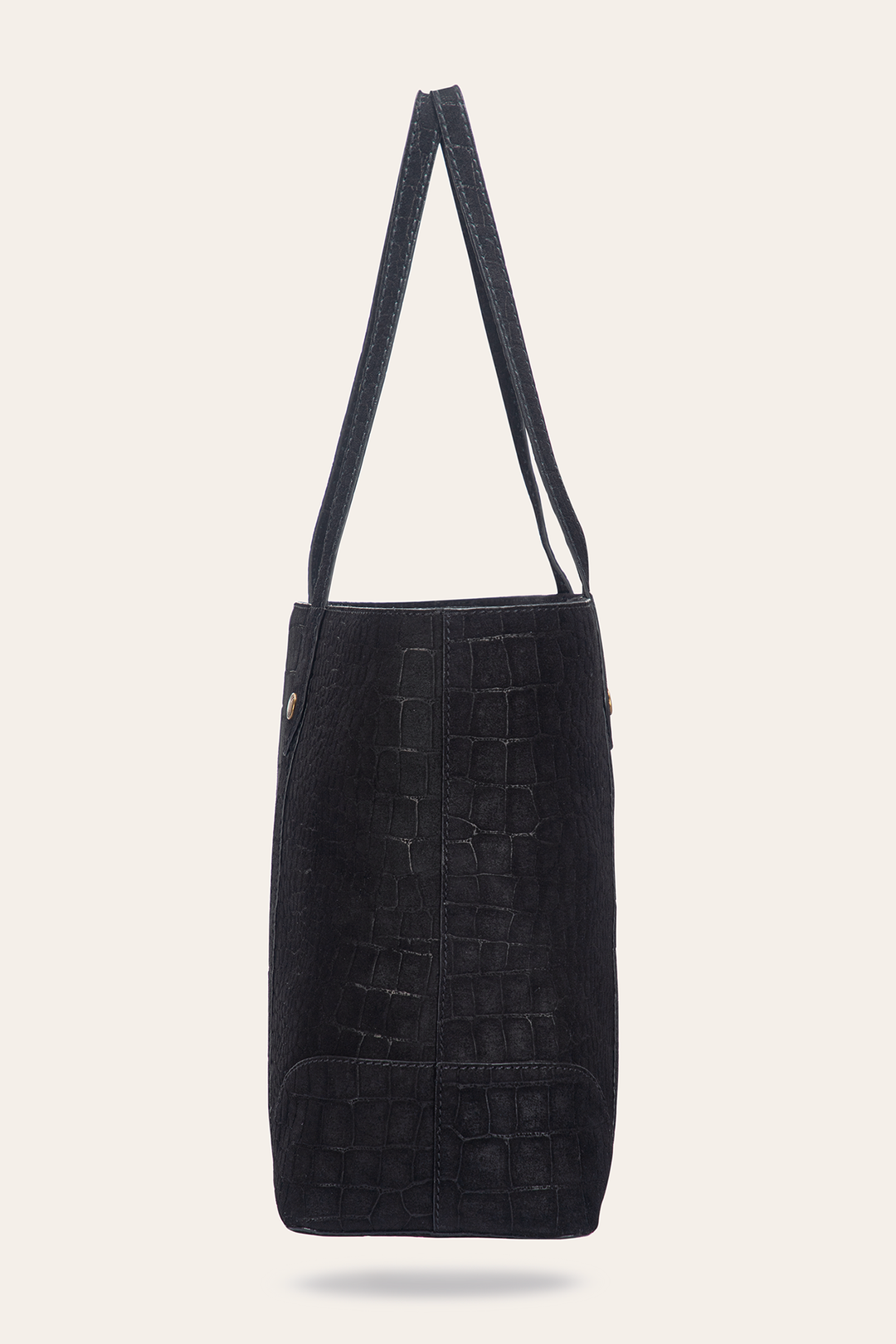 Melissa Sueded Croco Shopper in Black | Frye Black