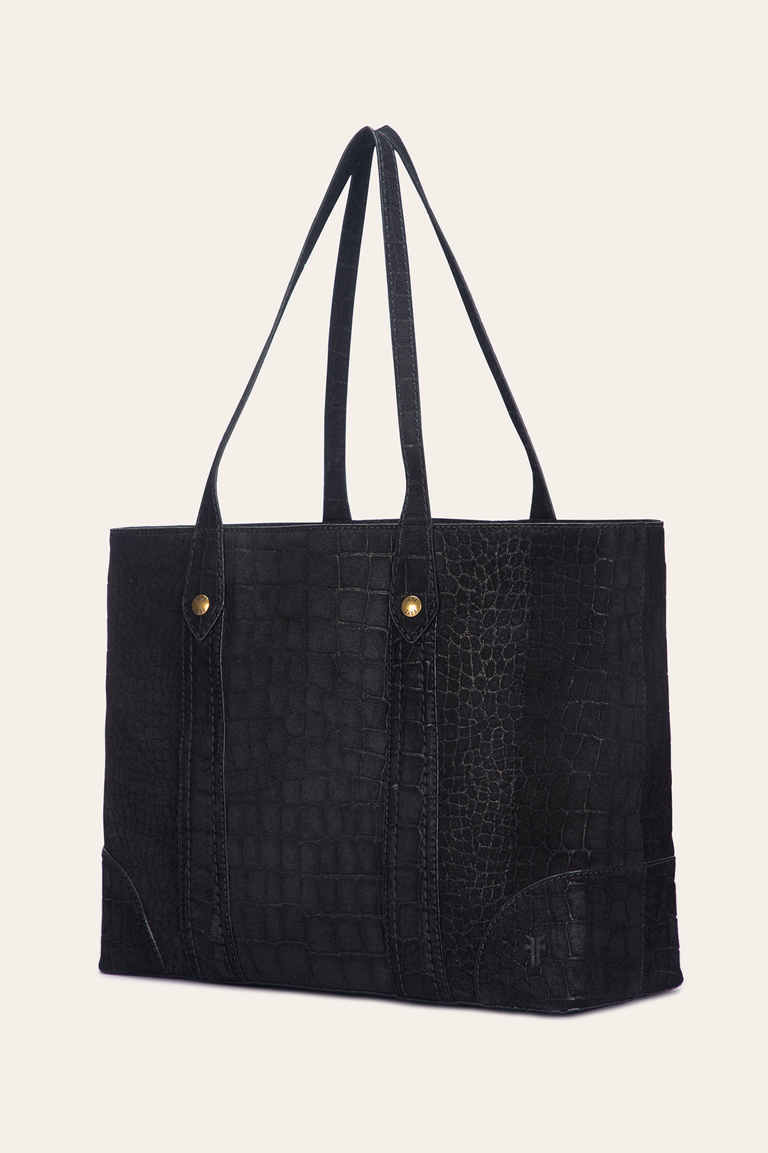 Melissa Sueded Croco Shopper in Black | Frye Black