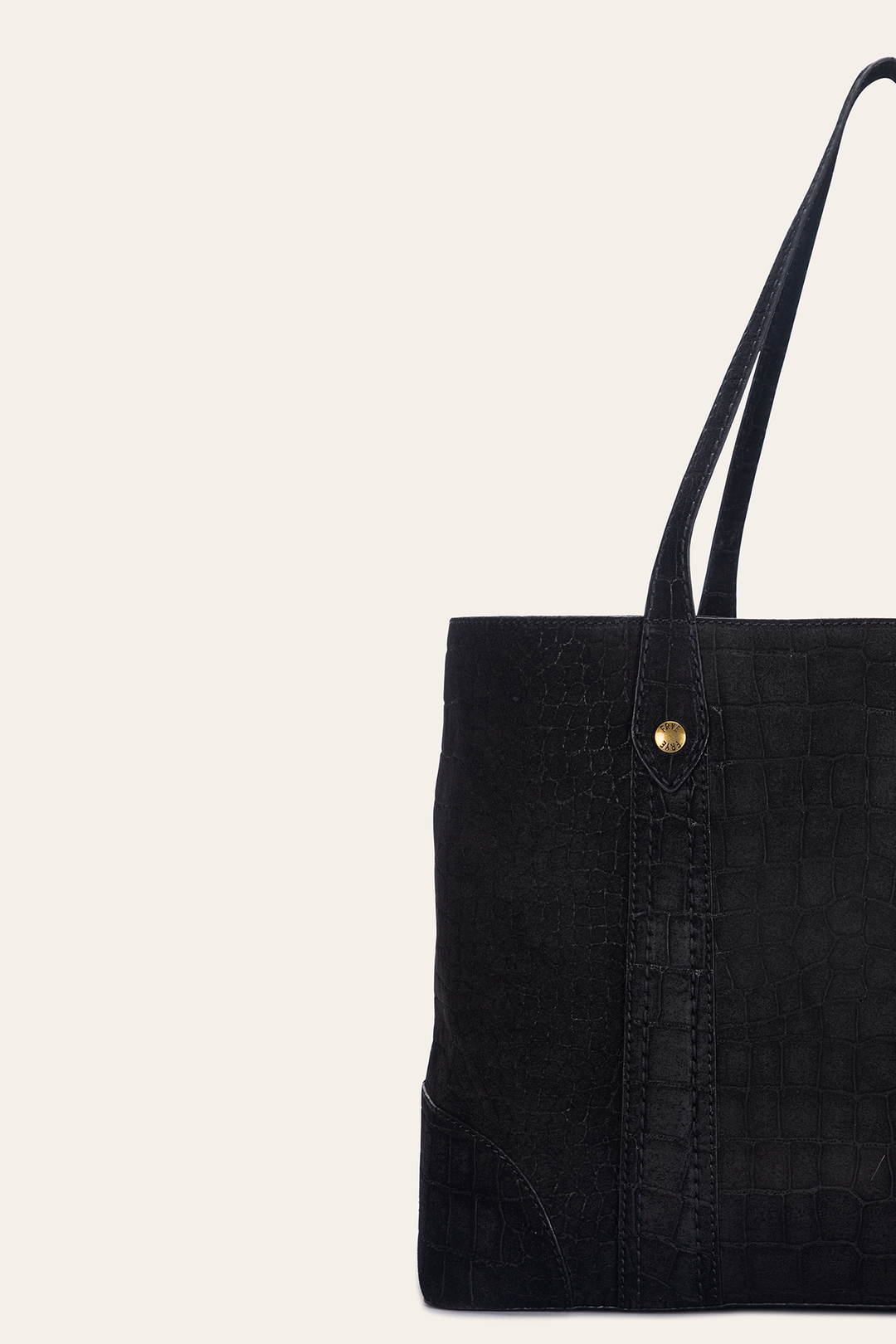 Melissa Sueded Croco Shopper in Black | Frye Black