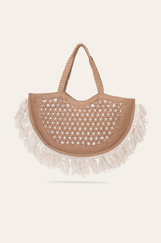Women's Ella Tassel Tote Bag in Beige | Frye Beige