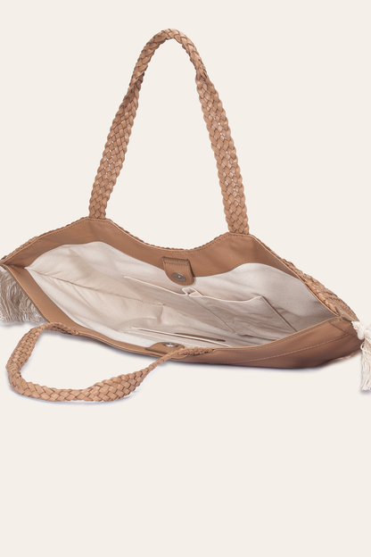 Women's Ella Tassel Tote Bag in Beige | Frye Beige
