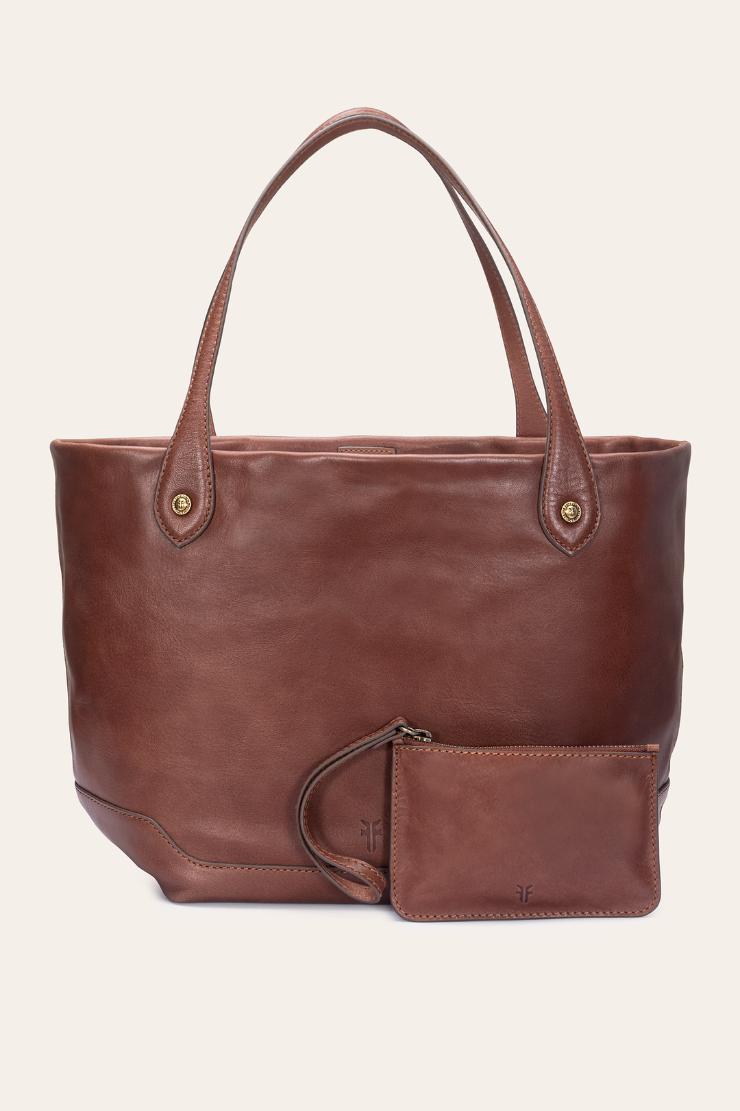 Kenzie Unlined Cognac Tote | Frye Cognac