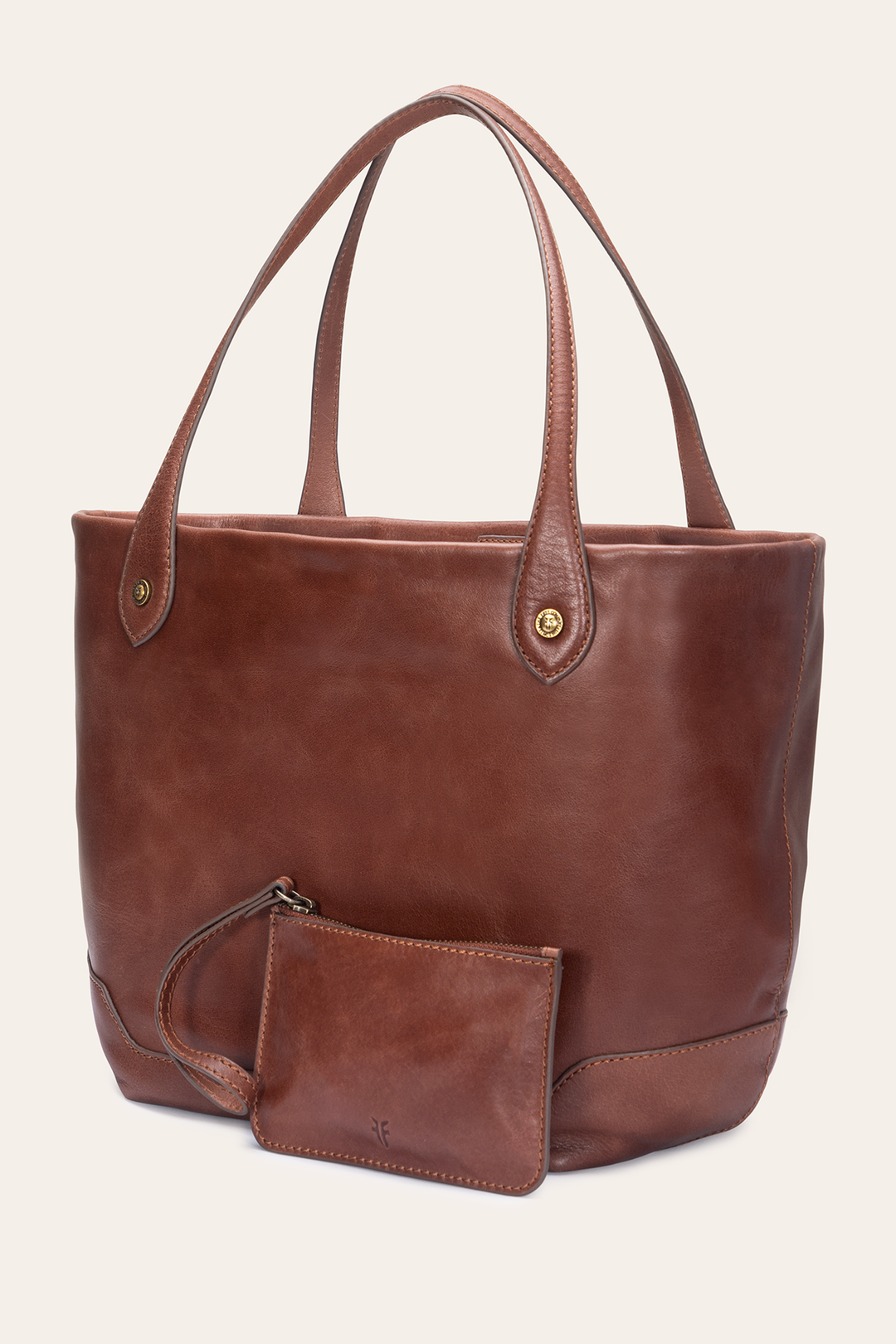 Kenzie Unlined Cognac Tote | Frye Cognac