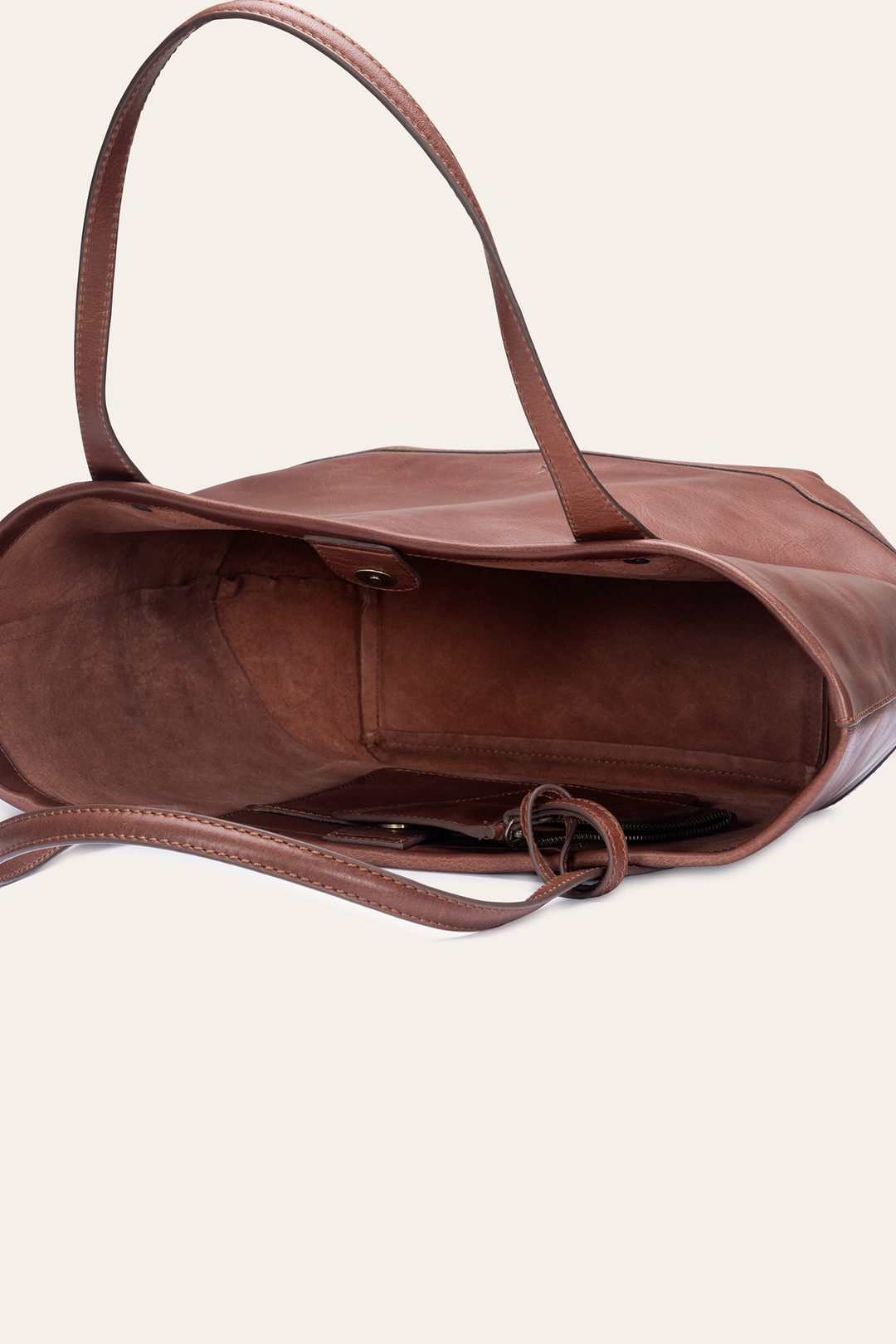 Kenzie Unlined Cognac Tote | Frye Cognac