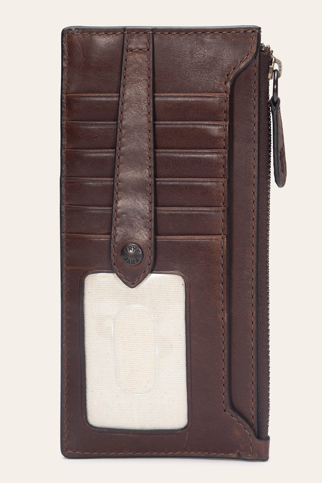 Melissa Dark Brown Snap Card Wallet | Frye Dark Brown