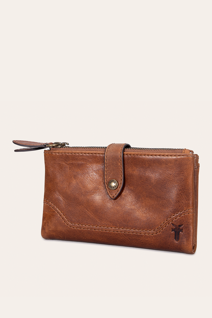 Melissa Cognac Double Zip Wallet | Frye Cognac