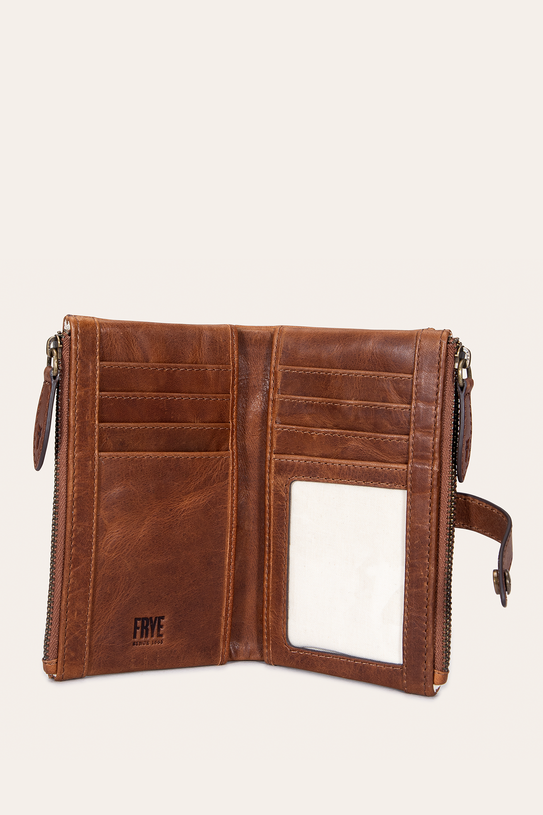 Melissa Cognac Double Zip Wallet | Frye Cognac