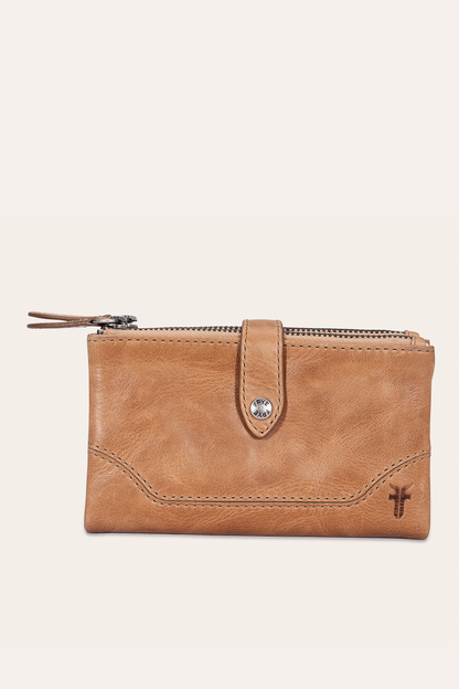 Melissa Beige Double Zip Wallet | Frye Beige