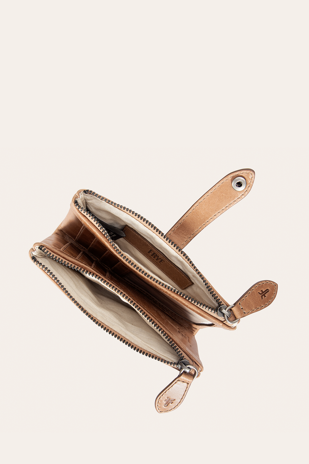 Melissa Beige Double Zip Wallet | Frye Beige