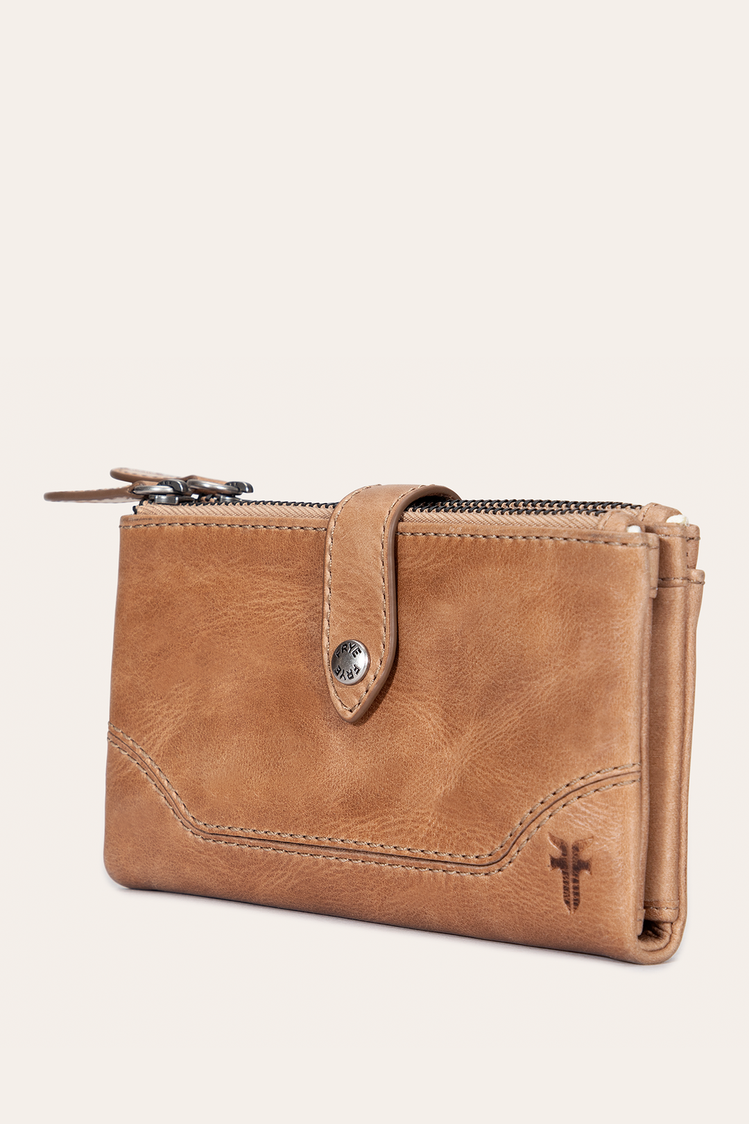 Melissa Beige Double Zip Wallet | Frye Beige
