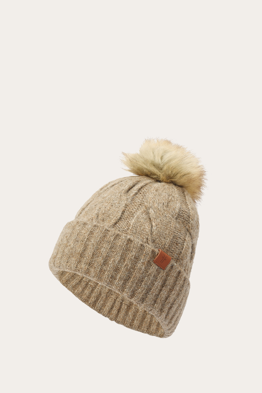 Burnt Olive Wide Cable Cuff Hat | Frye Burnt Olive