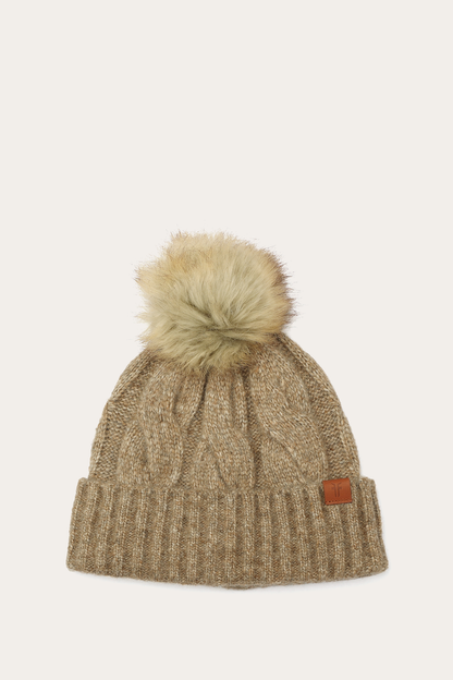 Burnt Olive Wide Cable Cuff Hat | Frye Burnt Olive